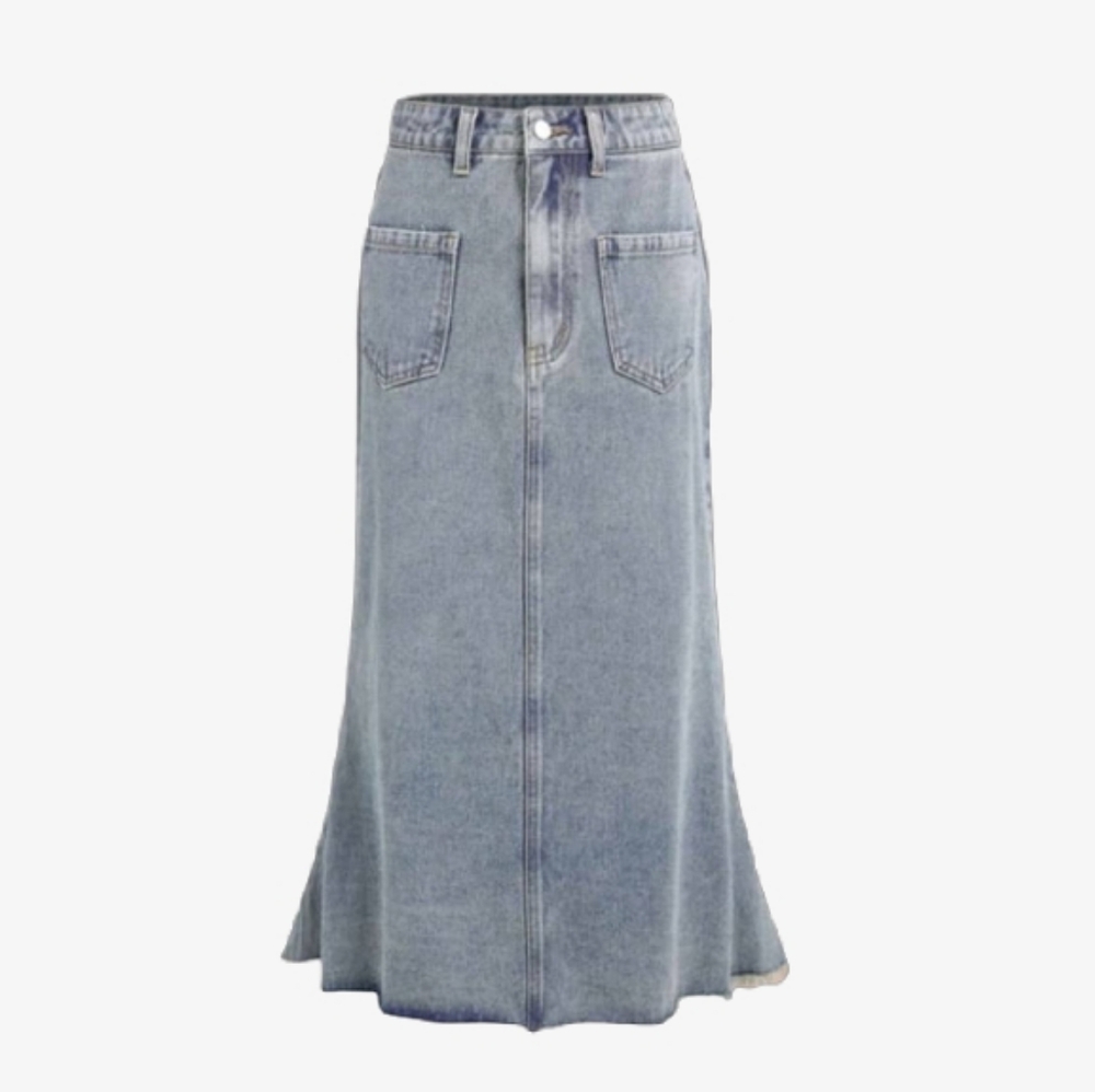 Denim Mermaid Maxi Skirt